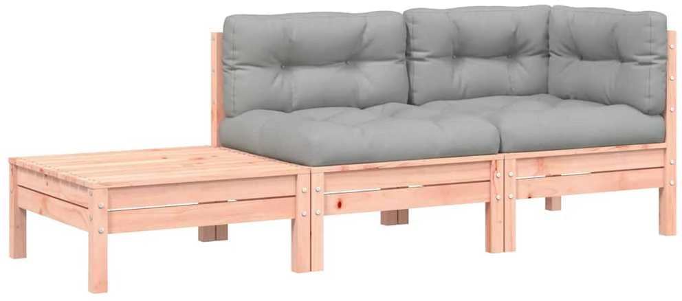 Sodo sofa su pagalvėlėmis ir pakoja, douglas eglės masyvas