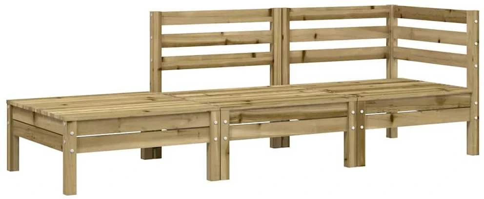 Sodo sofa su pagalvėlėmis ir pakoja, impregnuota pušies mediena
