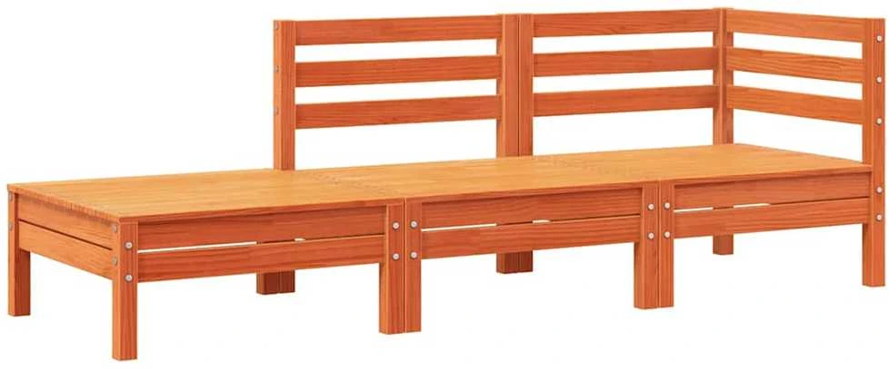 Sodo sofa su pagalvėlėmis ir pakoja, pušies medienos masyvas