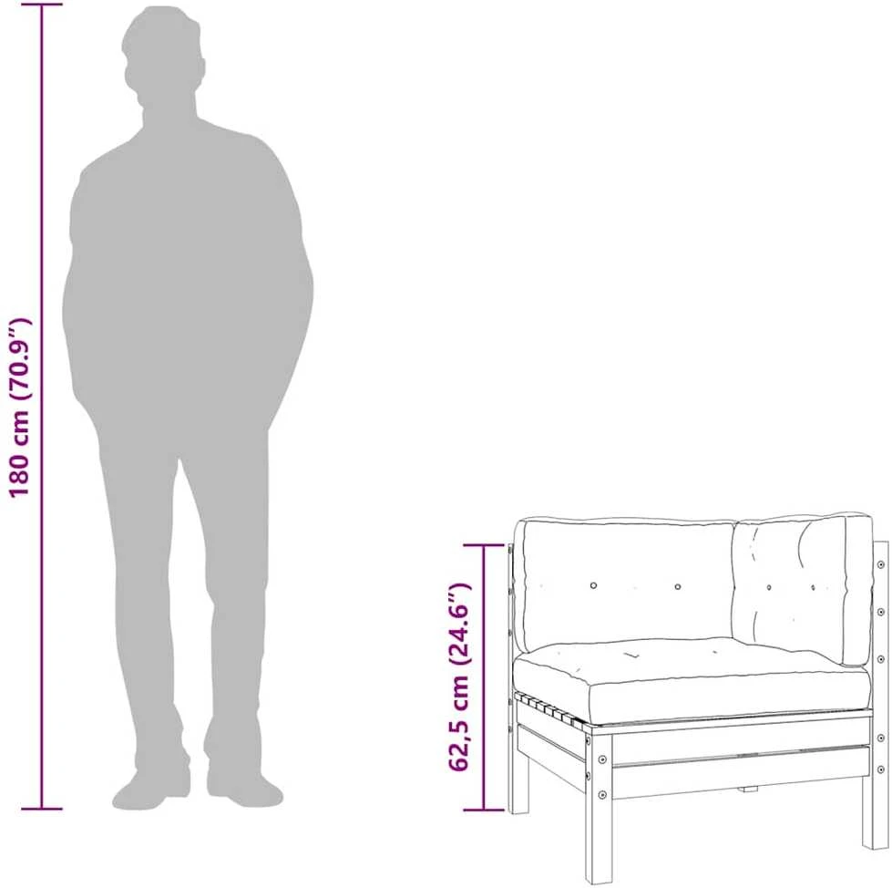 Sodo sofa su pagalvėlėmis ir pakoja, pušies medienos masyvas
