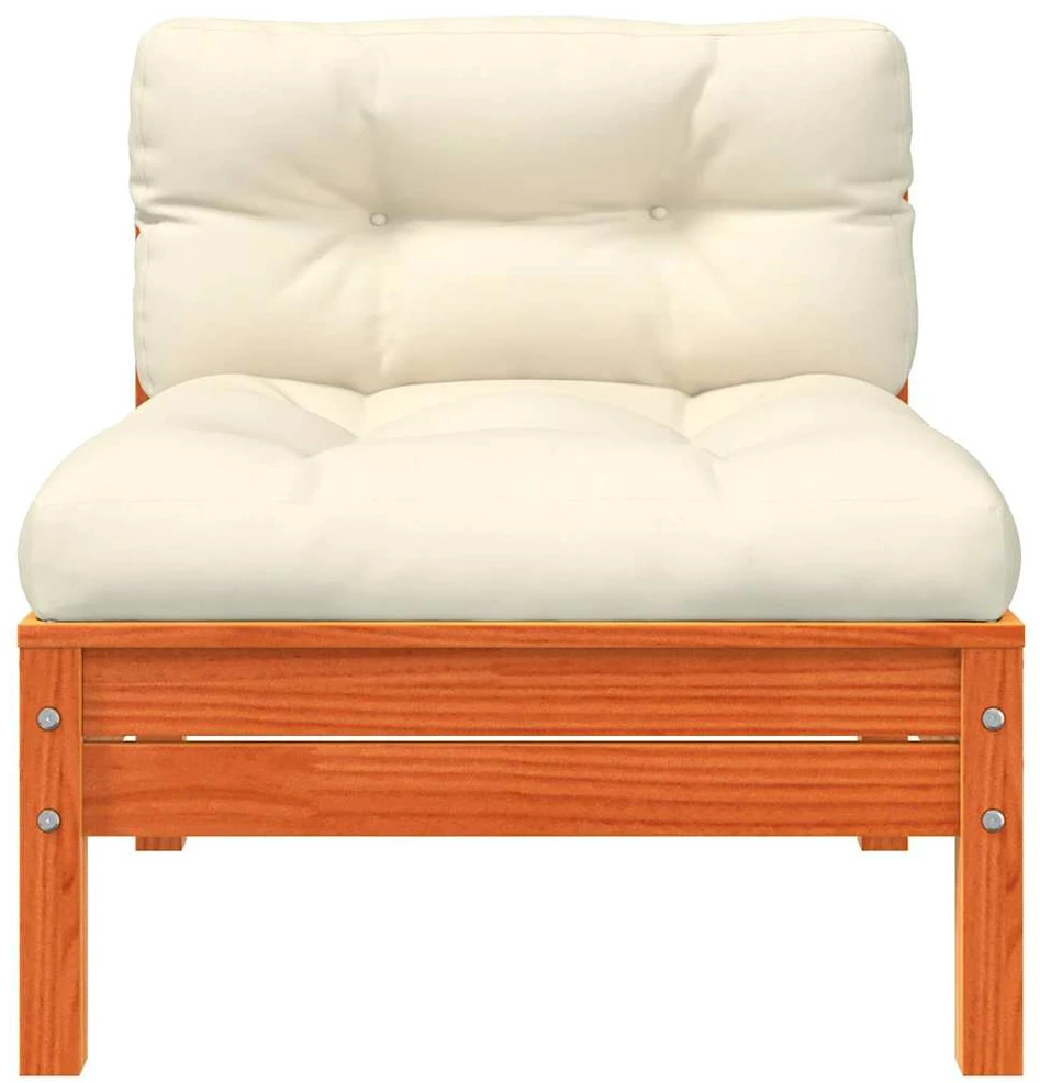 Sodo sofa su pagalvėlėmis ir pakoja, pušies medienos masyvas