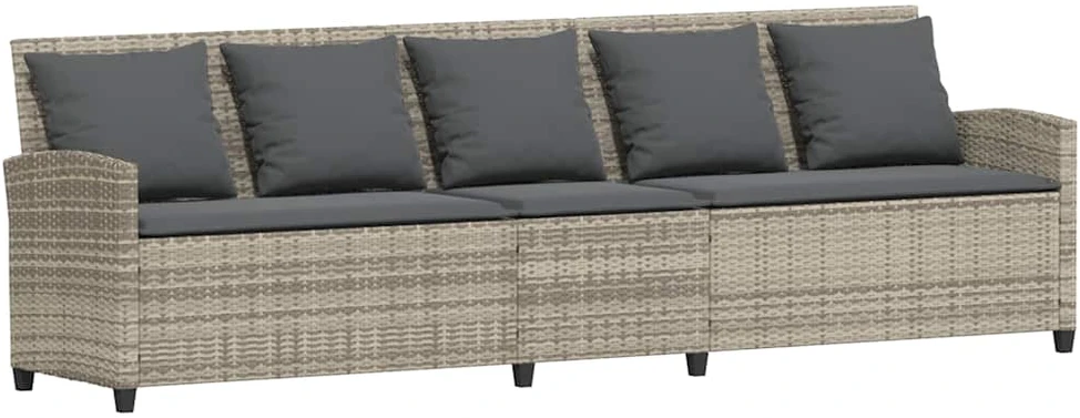 sodo sofa su pagalvėlėmis, pilka, poliratanas