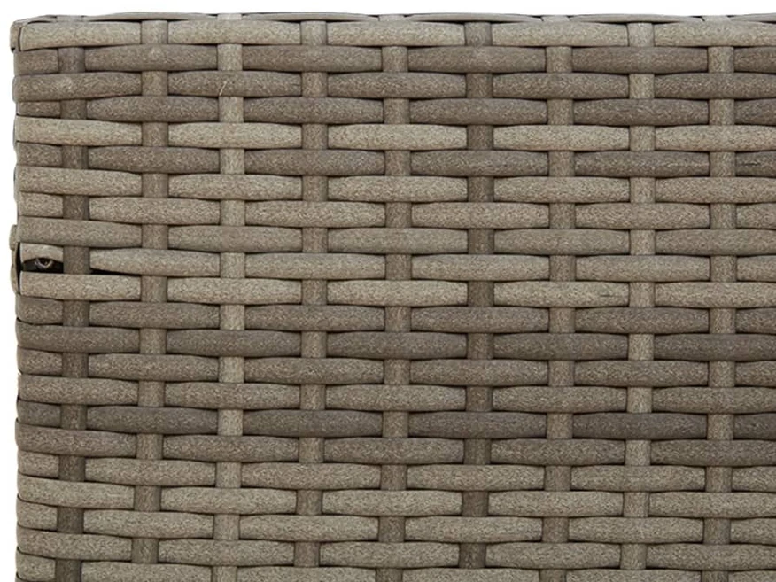 Sodo sofa su stalu/pagalvėlėmis, pilka, poliratanas, L formos