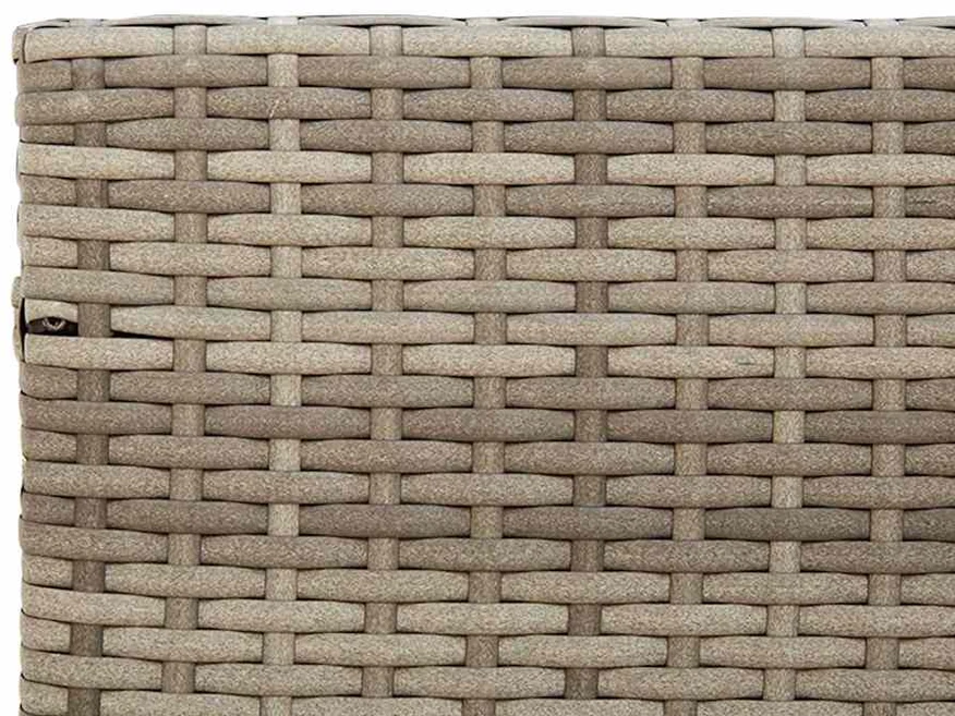 Sodo sofa su stalu/pagalvėlėmis, pilka, poliratanas, L formos