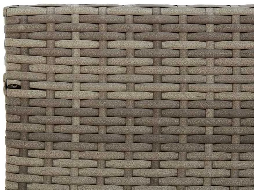 Sodo sofa su stalu/pagalvėlėmis, pilka, poliratanas, L formos