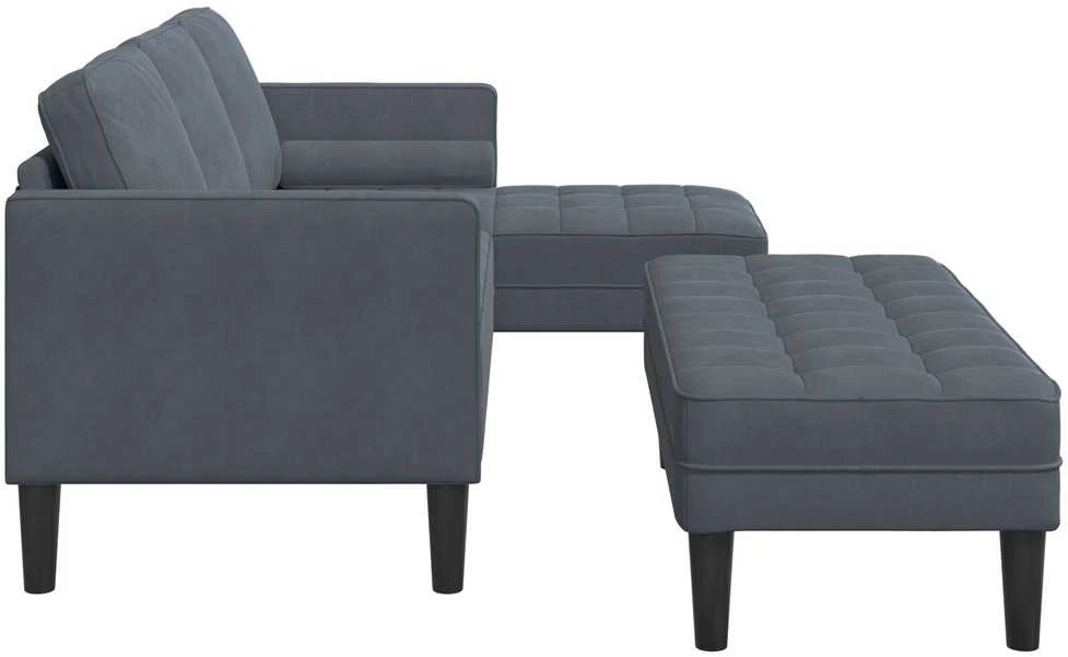 Sofa Sofos komplektas 2 vnt. Tamsiai pilka Poliesteris