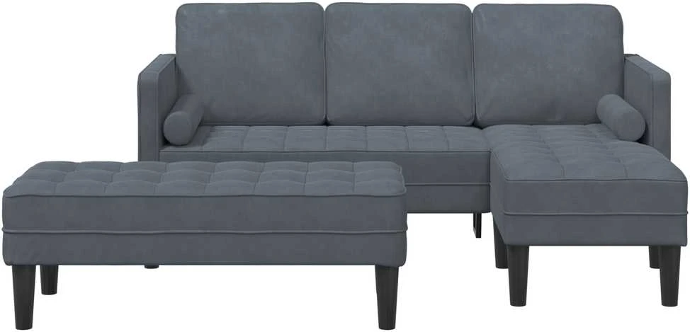 Sofa Sofos komplektas 2 vnt. Tamsiai pilka Poliesteris
