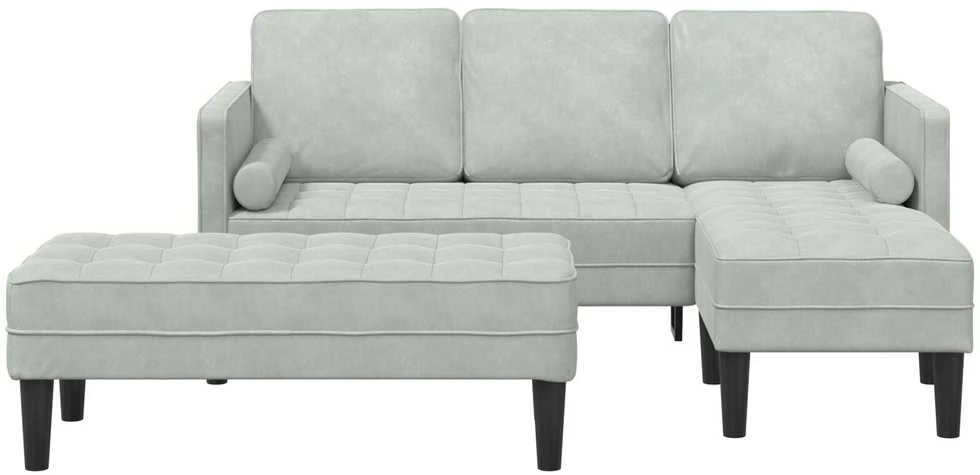 Sofa Sofos komplektas 2 vnt. Šviesiai pilka Poliesteris