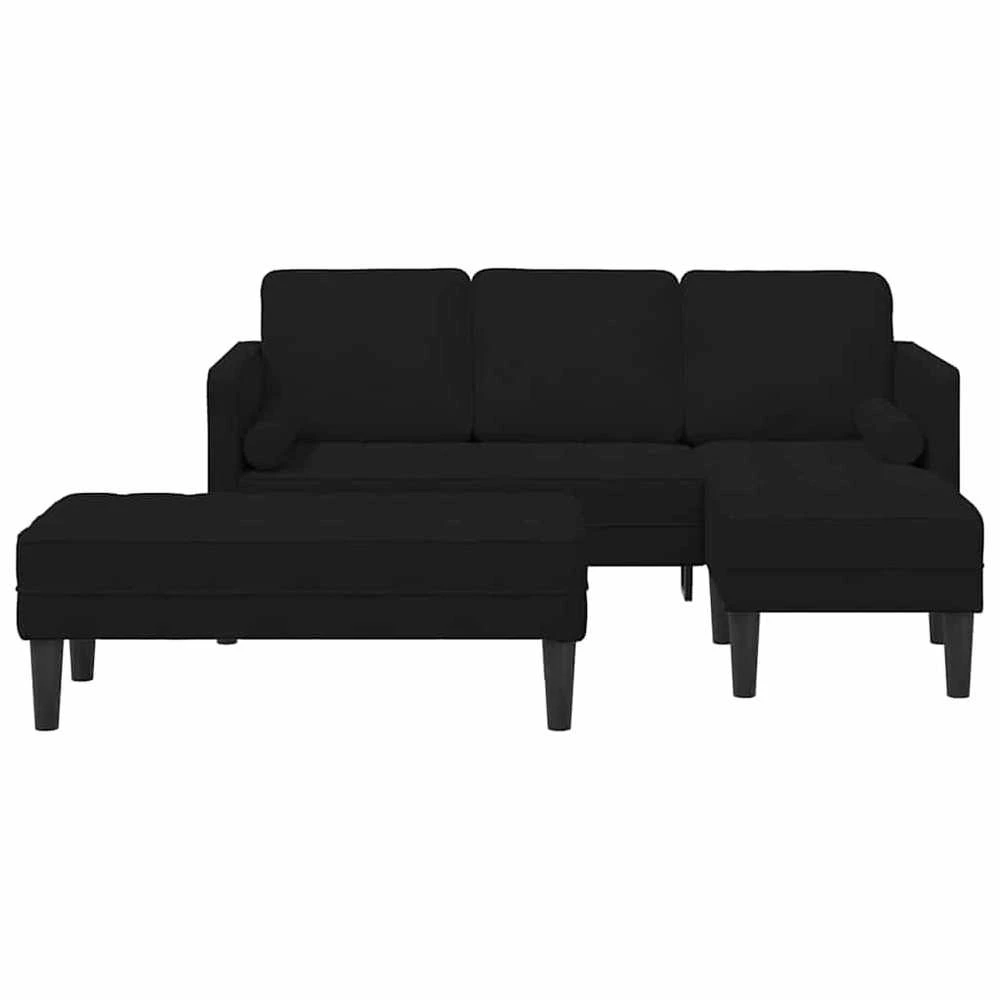 Sofa Sofos komplektas 2 vnt. Juoda Poliesteris
