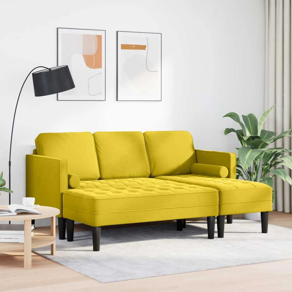 Sofa Sofos komplektas 2 vnt. Geltona Poliesteris