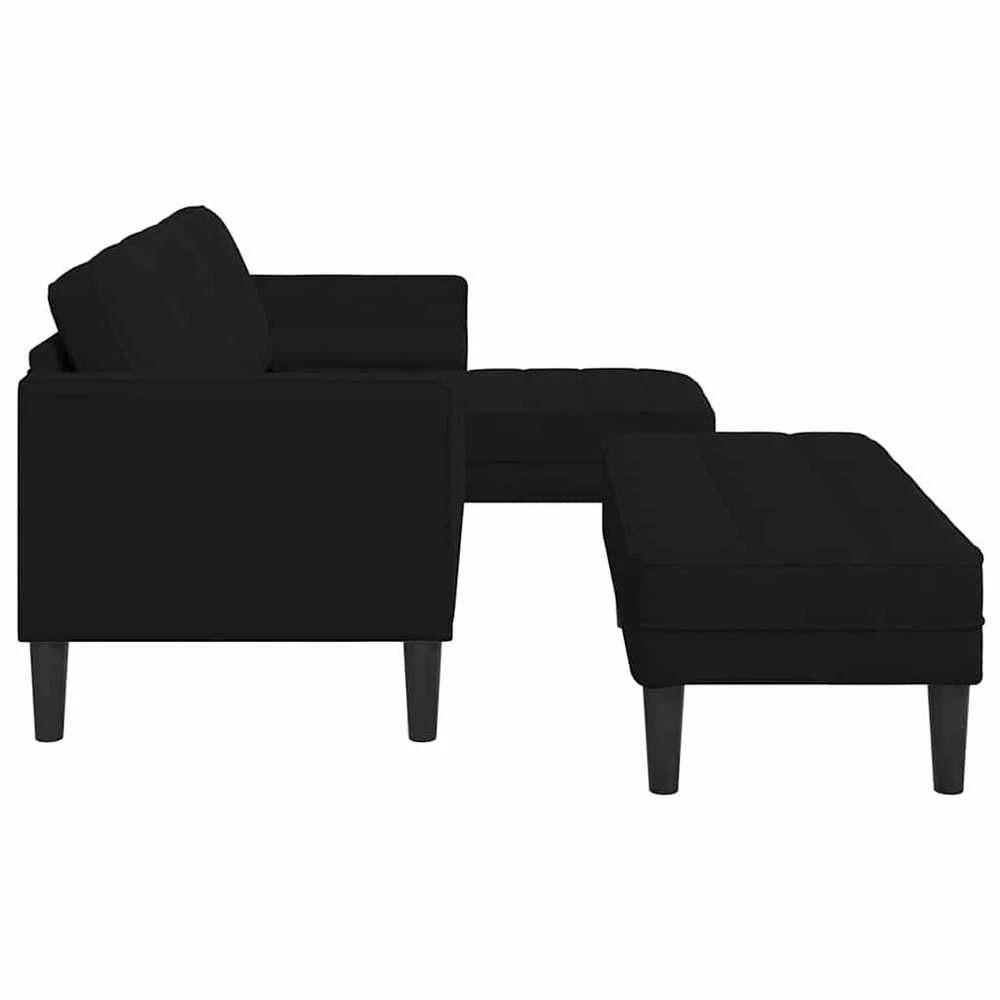 Sofa Sofos komplektas 2 vnt. Juoda Poliesteris