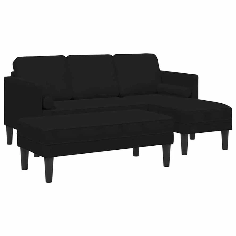 Sofa Sofos komplektas 2 vnt. Juoda Poliesteris