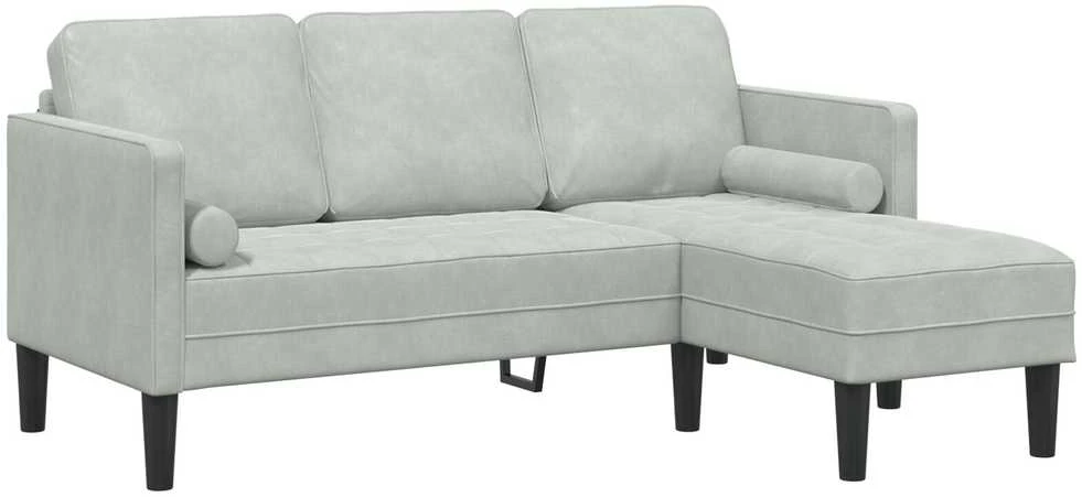 Sofa Sofos komplektas 2 vnt. Šviesiai pilka Poliesteris