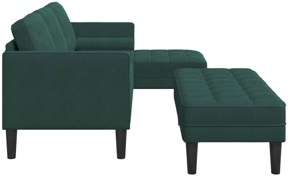Sofa Sofos komplektas 2 vnt. Tamsiai žalia Poliesteris