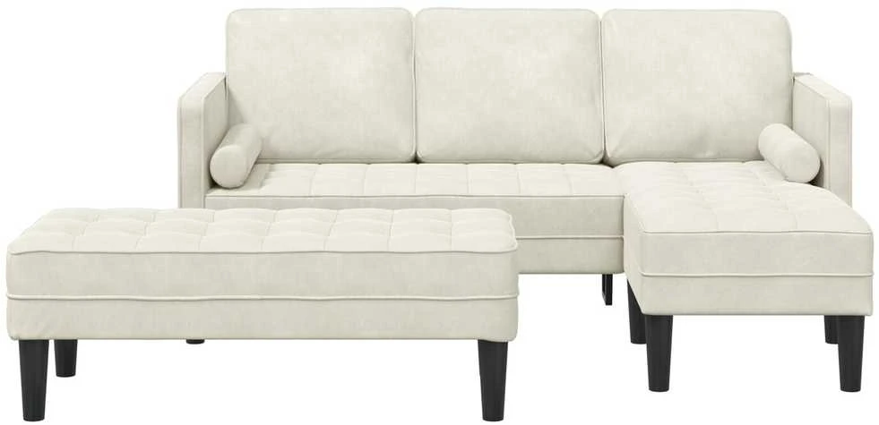 Sofa Sofos komplektas 2 vnt. Kreminė Poliesteris