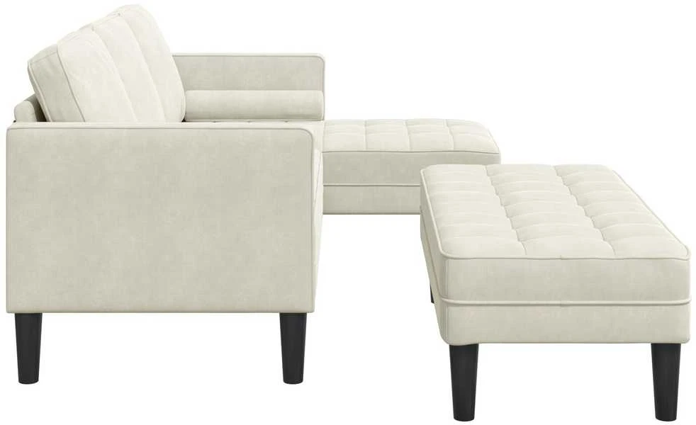 Sofa Sofos komplektas 2 vnt. Kreminė Poliesteris
