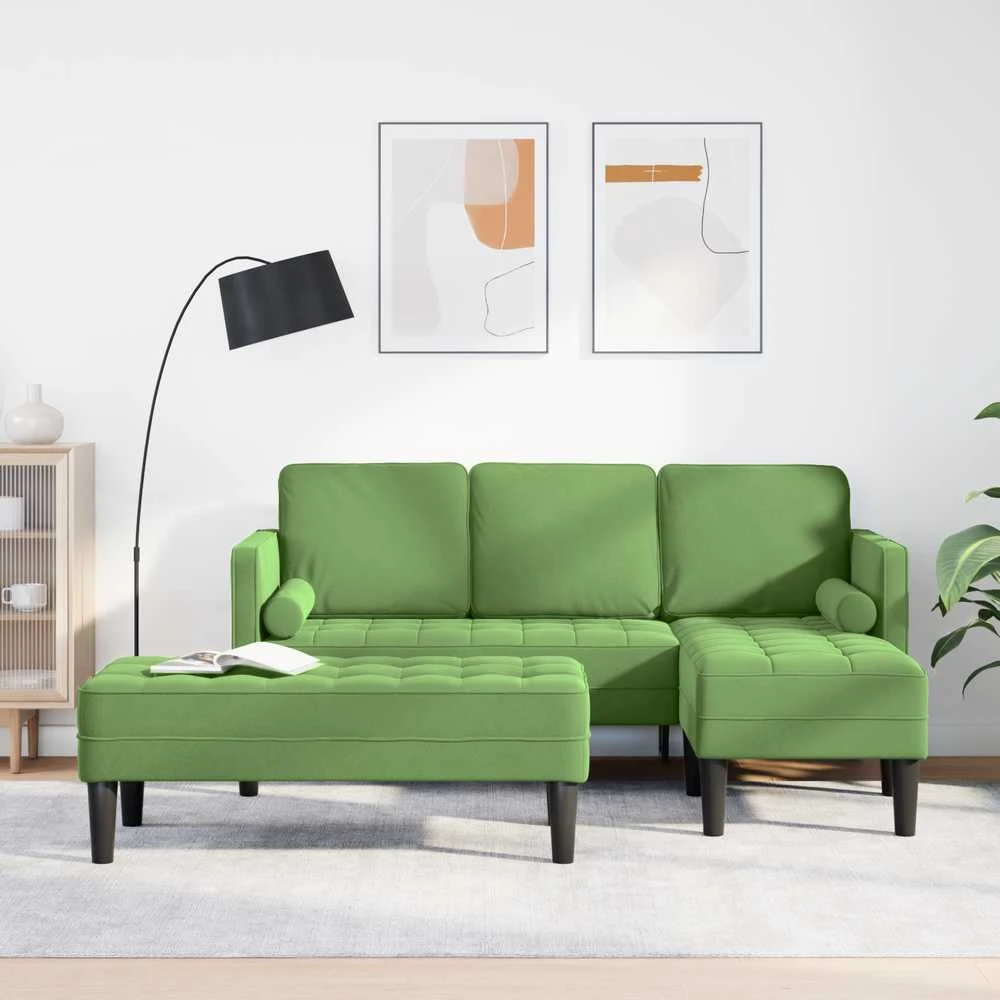 Sofa Sofos komplektas 2 vnt. Šviesiai žalia Poliesteris
