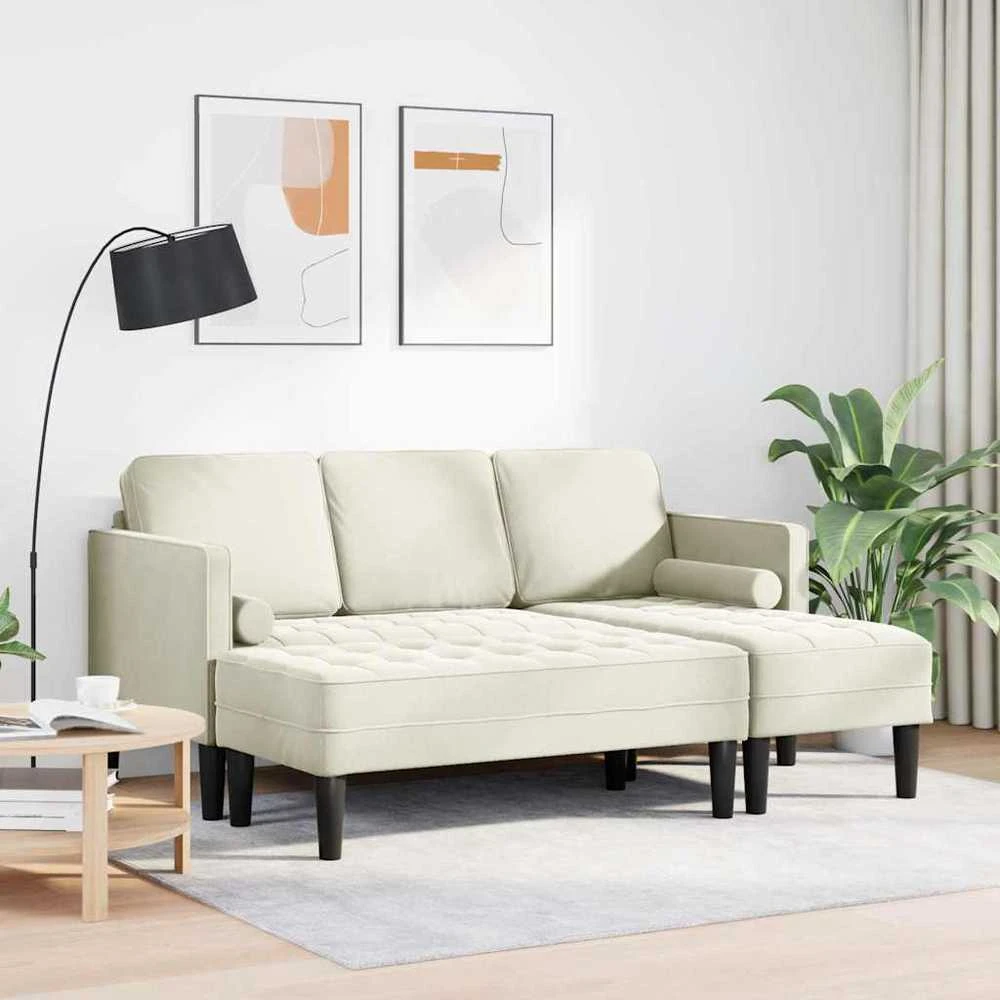Sofa Sofos komplektas 2 vnt. Kreminė Poliesteris