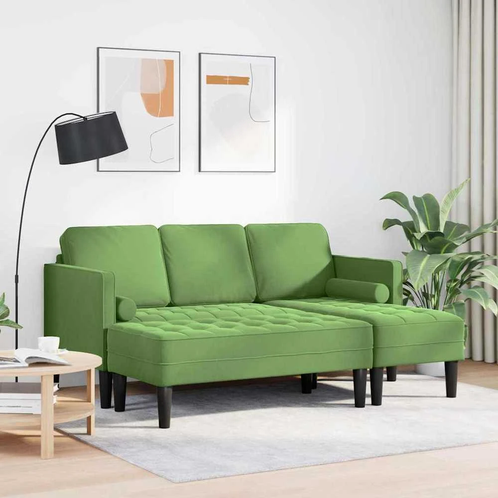 Sofa Sofos komplektas 2 vnt. Šviesiai žalia Poliesteris