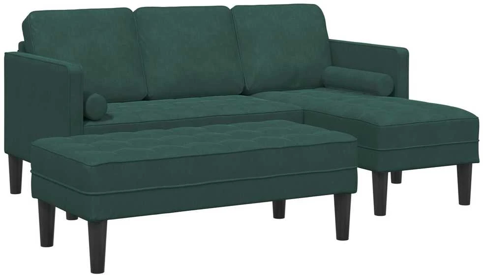 Sofa Sofos komplektas 2 vnt. Tamsiai žalia Poliesteris