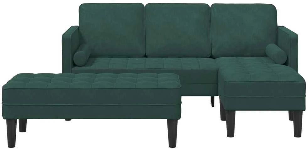 Sofa Sofos komplektas 2 vnt. Tamsiai žalia Poliesteris