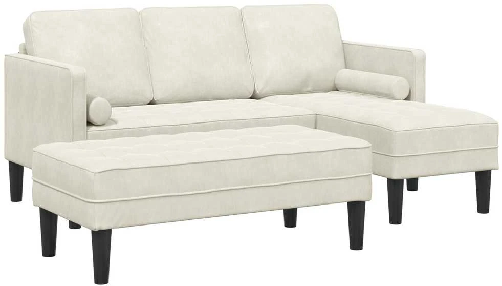 Sofa Sofos komplektas 2 vnt. Kreminė Poliesteris