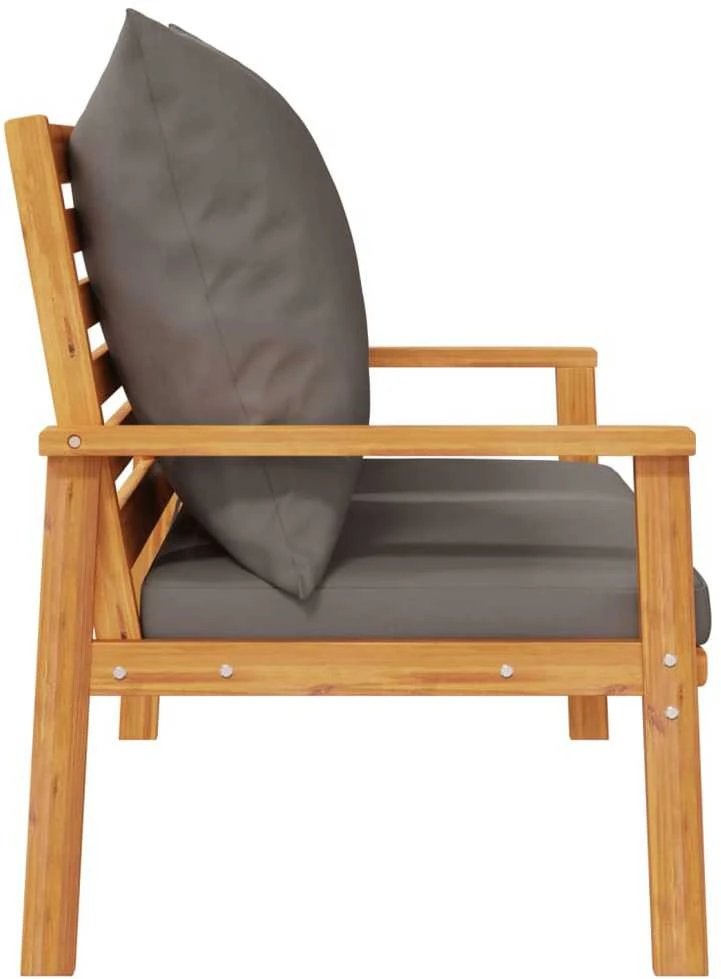 Sodo sofa-suoliukas su pagalvėlėmis, 120cm, akacijos masyvas