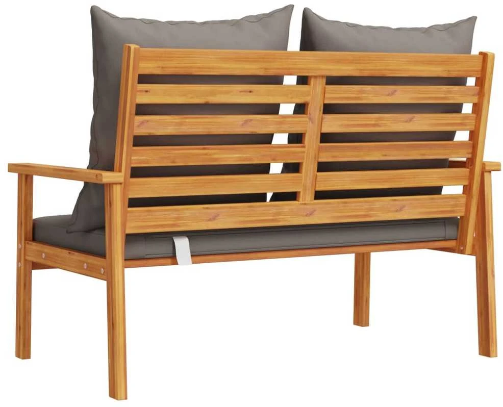 Sodo sofa-suoliukas su pagalvėlėmis, 120cm, akacijos masyvas