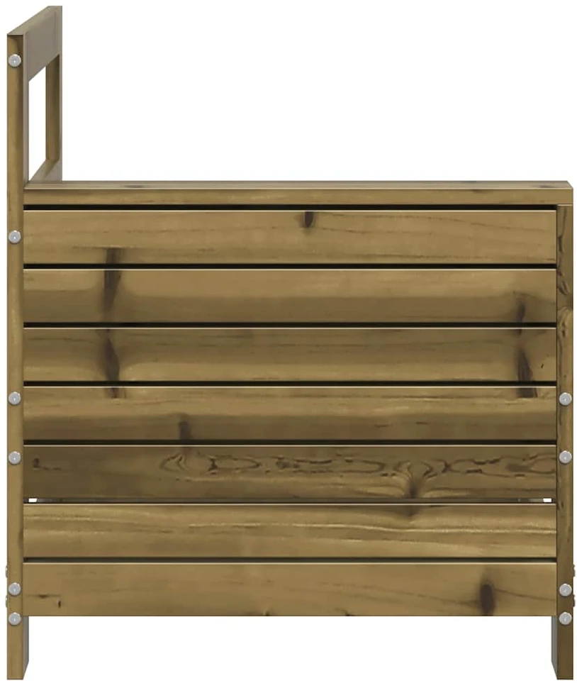 Sodo sofos dalis, 69x62x70,5cm, impregnuota pušis, su porankiu