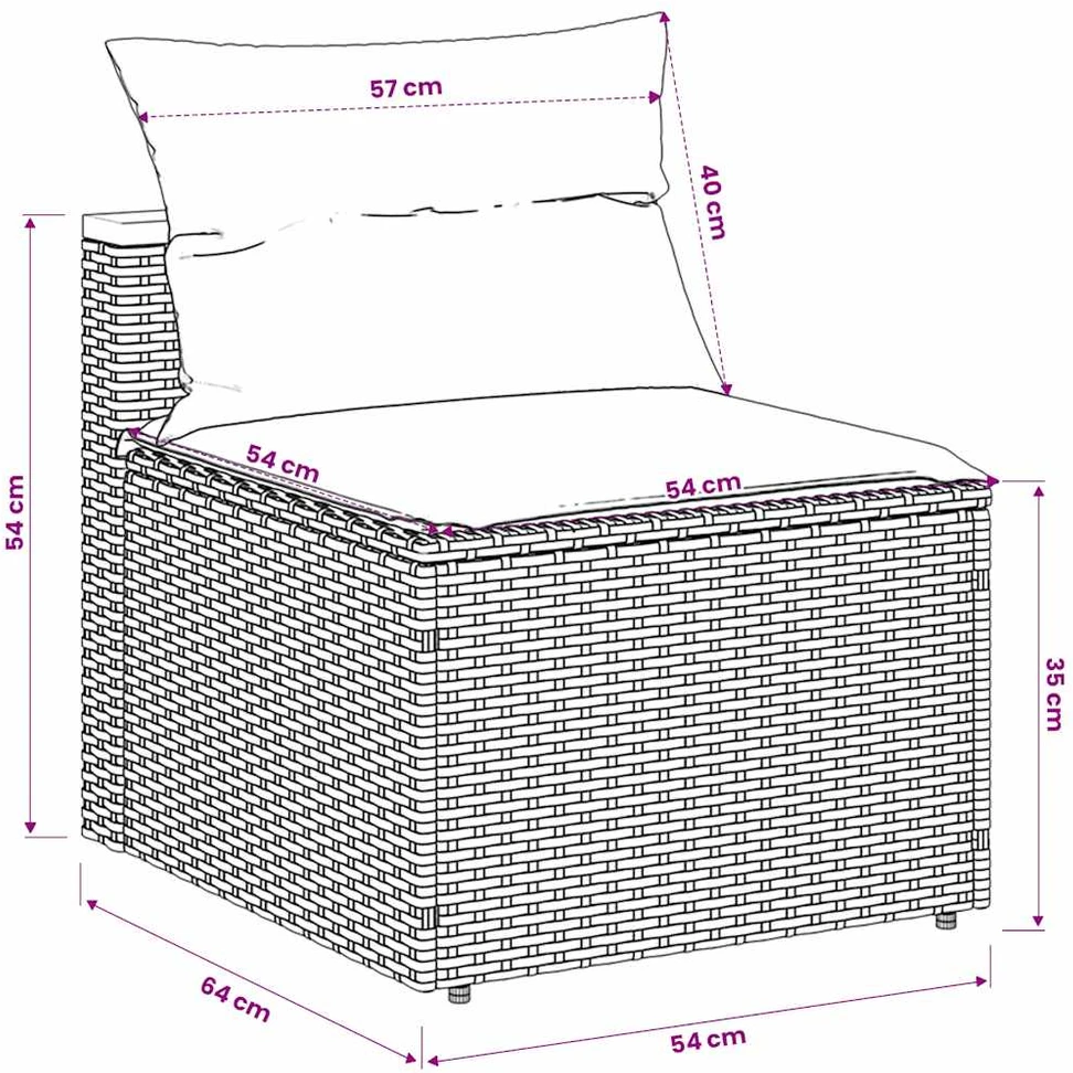 Sodo sofos dalys su pagalvėlėmis, 2vnt., pilkos, poliratanas
