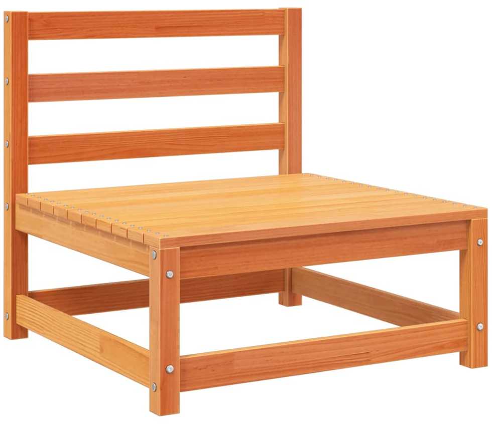 Lauko baldų komplektas Sodo sofos komplektas, 11 dalių, vaško rudas, pušies masyvas