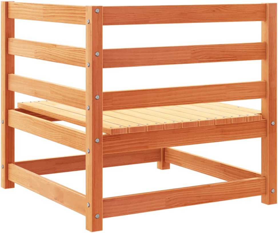 Lauko baldų komplektas Sodo sofos komplektas, 11 dalių, vaško rudas, pušies masyvas