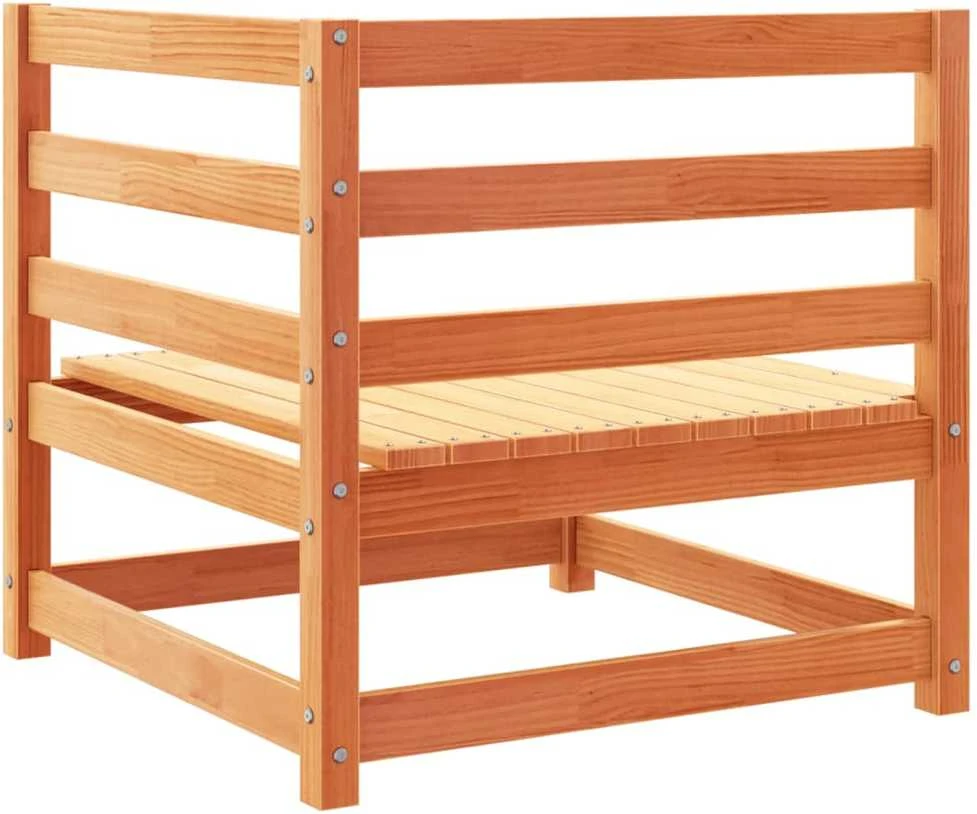 Lauko baldų komplektas Sodo sofos komplektas, 12 dalių, vaško rudas, pušies masyvas