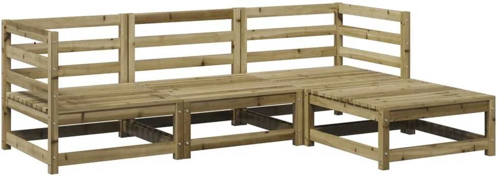 Lauko baldų komplektas Sodo sofos komplektas, 4 dalių, impregnuota pušis
