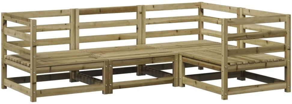 Lauko baldų komplektas Sodo sofos komplektas, 4 dalių, impregnuota pušis