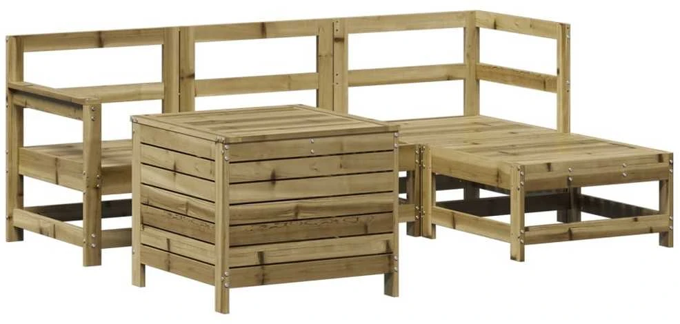 Lauko baldų komplektas Sodo sofos komplektas, 5 dalių, impregnuota pušies mediena