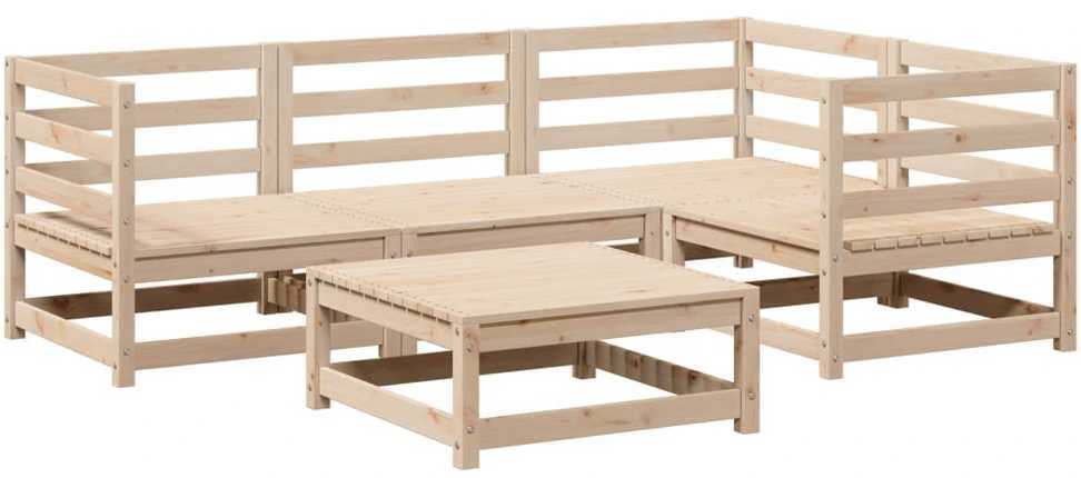 Lauko baldų komplektas Sodo sofos komplektas, 5 dalių, pušies medienos masyvas