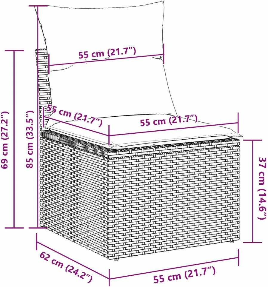 Sodo Sofų Rinkinys 5 vnt. Smėlio poliratanas