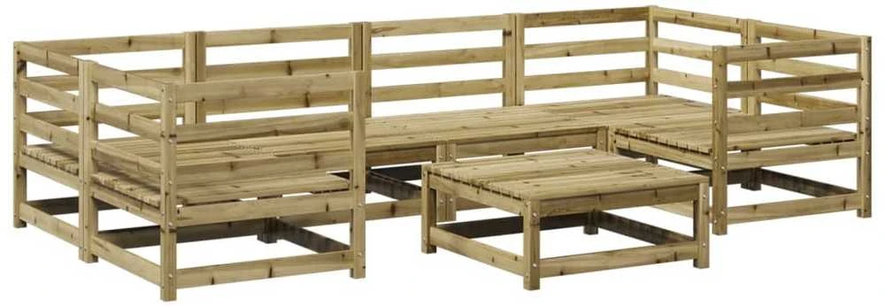 Lauko baldų komplektas Sodo sofos komplektas, 7 dalių, impregnuota pušis