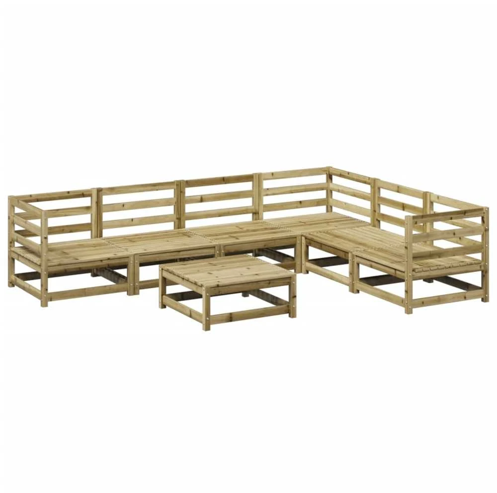 Lauko baldų komplektas Sodo sofos komplektas, 7 dalių, impregnuota pušis