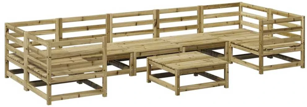 Sodo sofos komplektas, 8 dalių, impregnuota pušies mediena