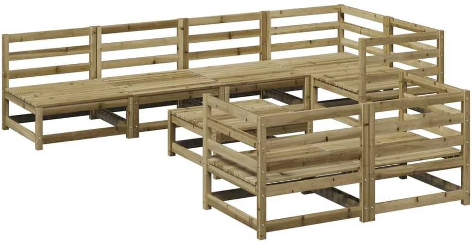 Lauko baldų komplektas Sodo sofos komplektas, 8 dalių, impregnuota pušies mediena