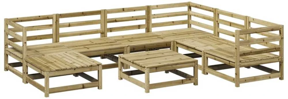 Sodo sofos komplektas, 8 dalių, impregnuota pušies mediena