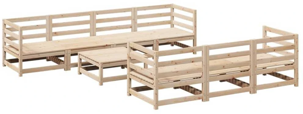 Sodo sofos komplektas, 8 dalių, pušies medienos masyvas