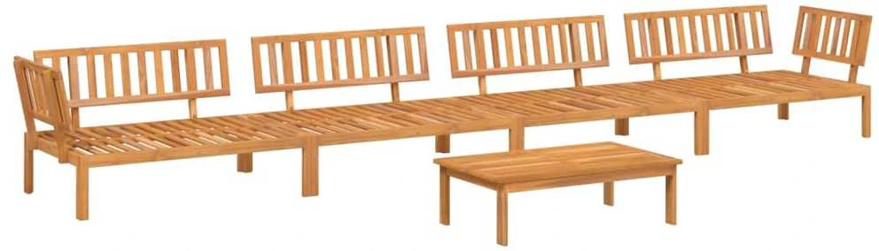 Sodo sofos komplektas iš palečių, 5 dalių, akacijos masyvas