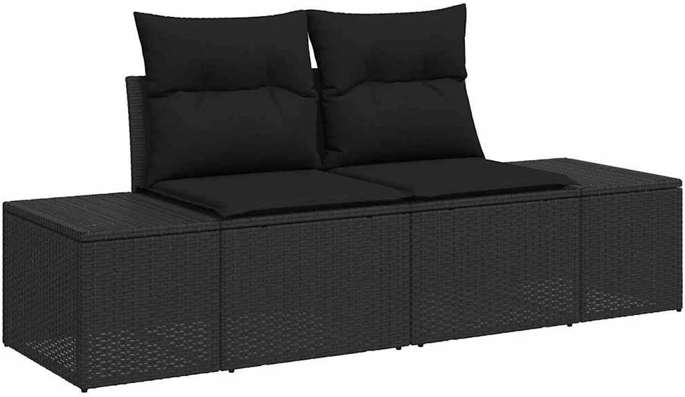 Sodo Sofų Rinkinys 11 vnt. Juoda poliratanas