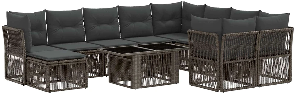 Sodo Sofų Rinkinys 11 vnt. Pilka 100 x 55 x 73 cm poliratanas