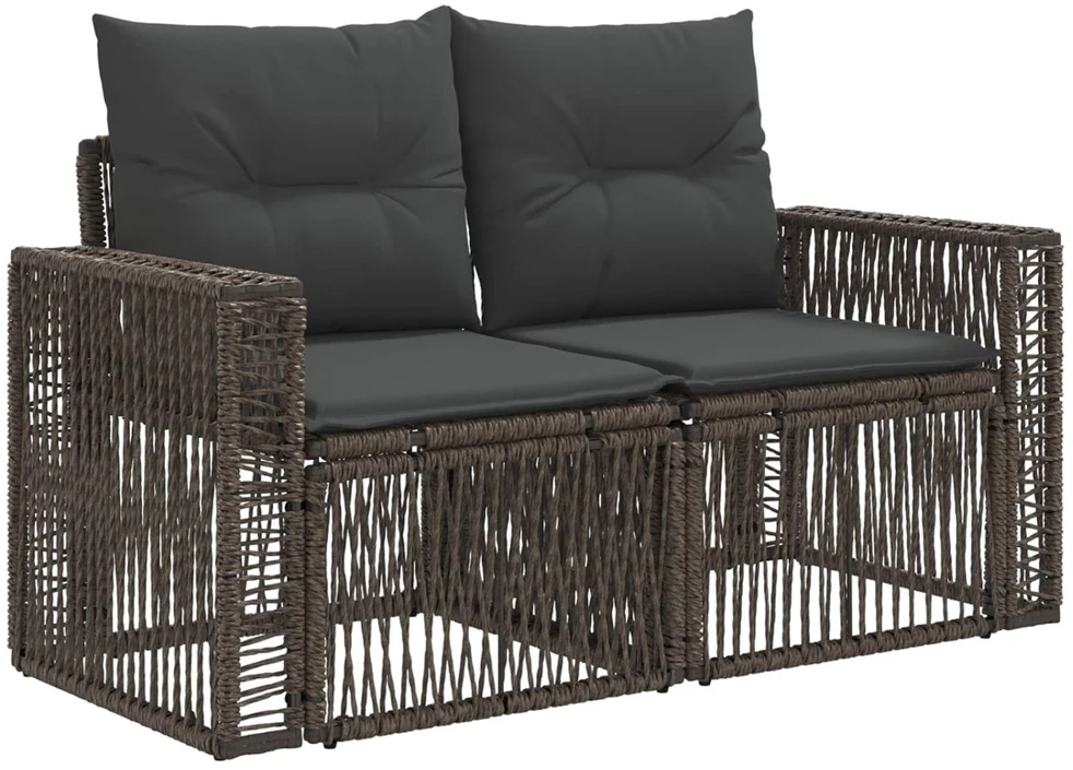 Lauko baldų komplektas Sodo Sofų Rinkinys 11 vnt. Pilka poliratanas
