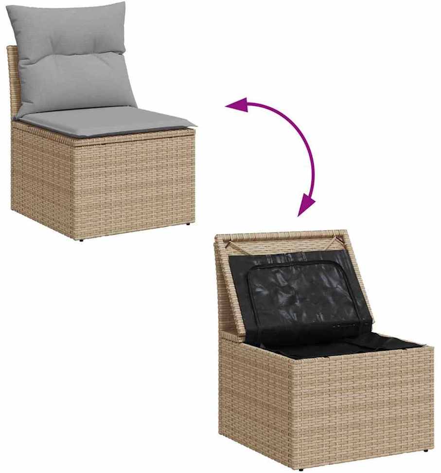 Sodo Sofų Rinkinys 11 vnt. Smėlio poliratanas