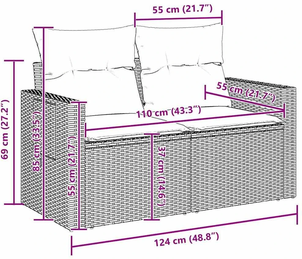Sodo Sofų Rinkinys 12 vnt. 11-Vietų skaičius Bežinė ir kreminė